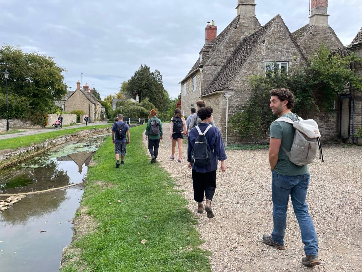 Pixel Fridge walking in the countryside