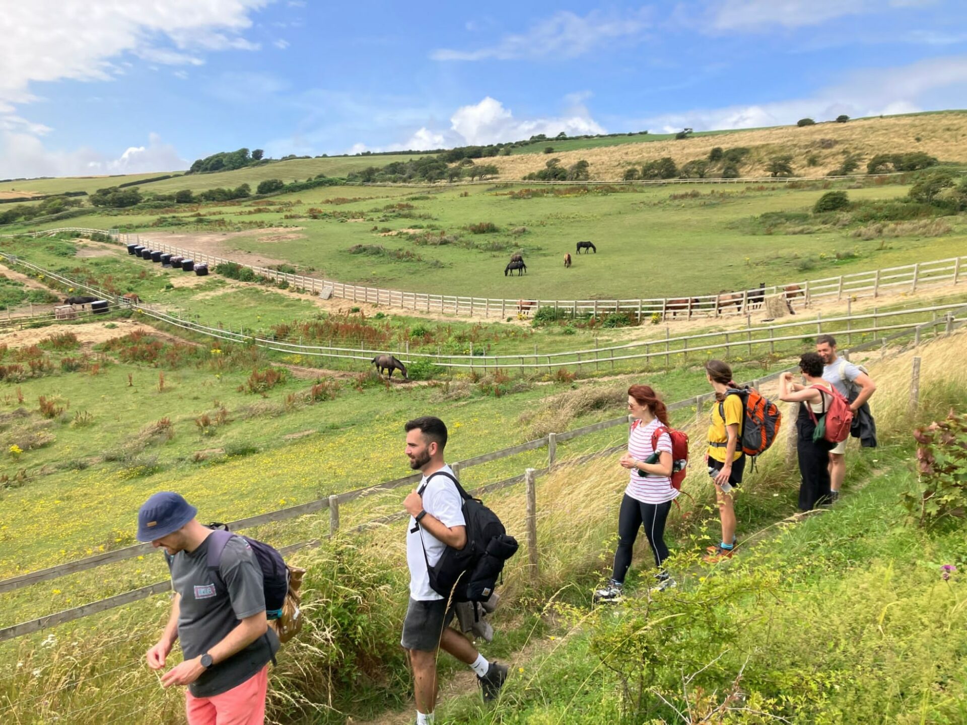 Team Pixel Fridge hiking in the countryside