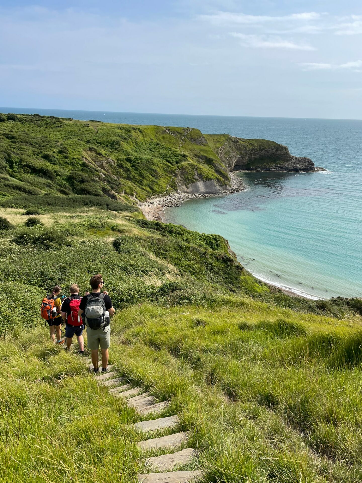 Descending down the hill to Lulworth Cove