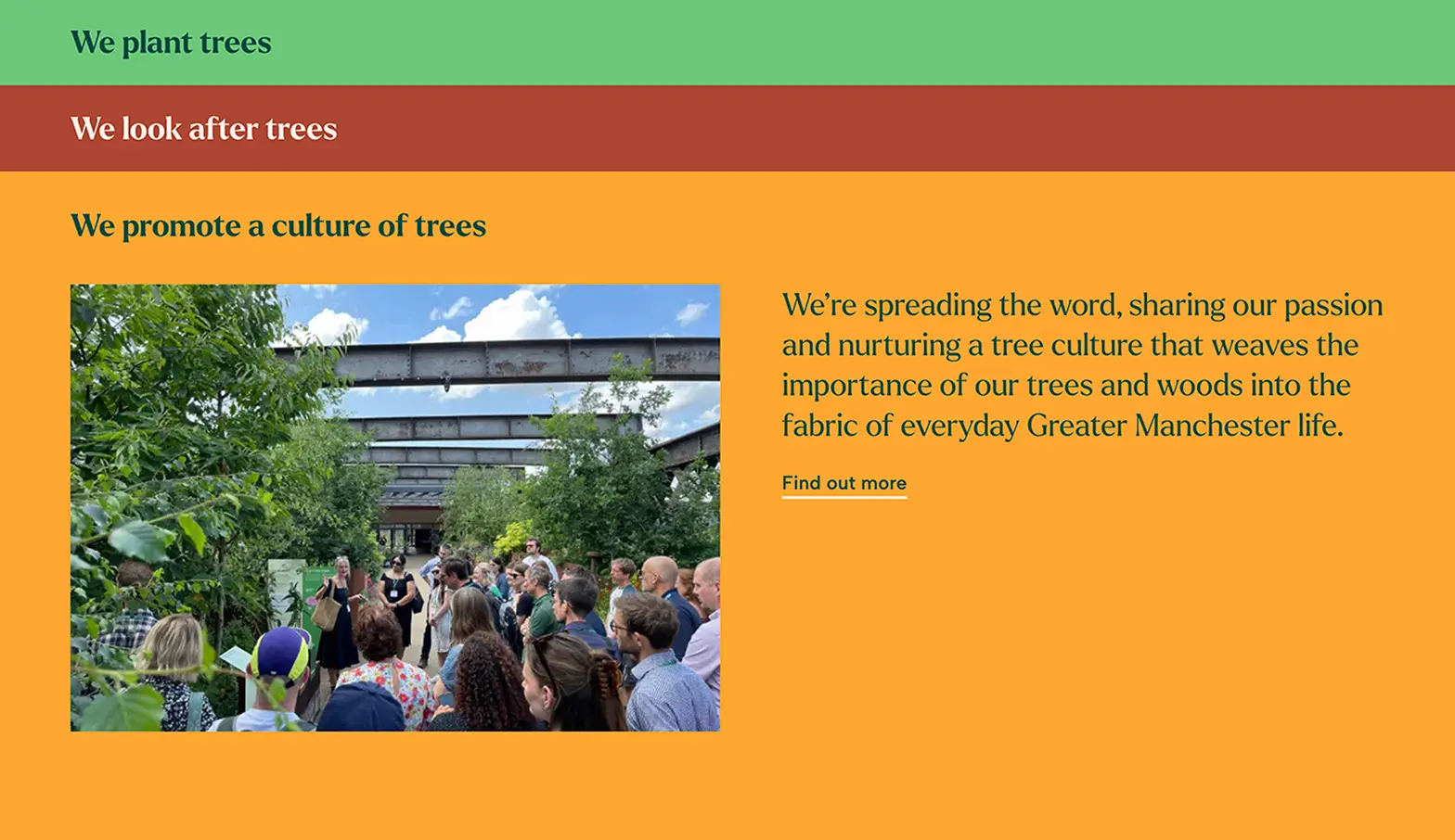 Screenshot of City of Trees website