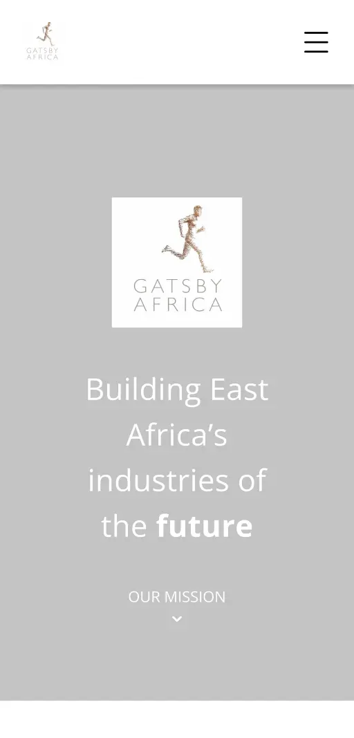 Screenshot of Gatsby Africa website wireframe on a mobile device