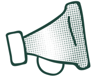 Icon showing a megaphone