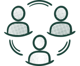 Icon showing a circle of users