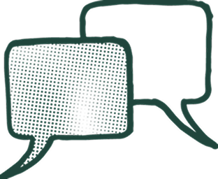 Icon showing two speech bubbles