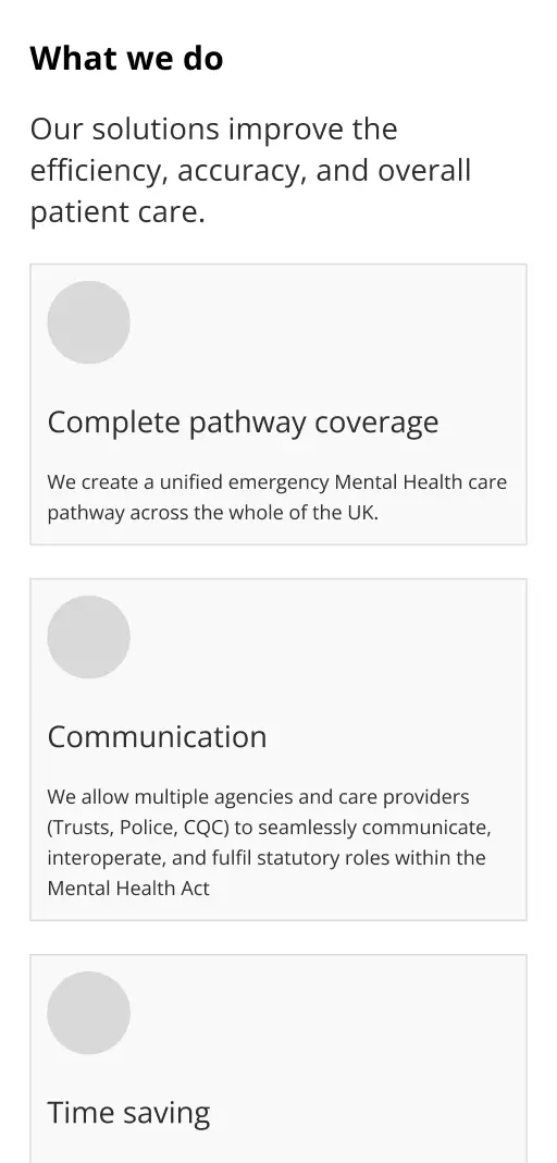 Wireframe of Thalamos website on a mobile device